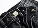 DANT BULUN Men's Ripped Slim Straight Fit Moto Biker Jeans with Zipper Deco (32, Black)