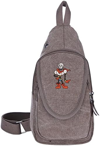 Undertale Sprite Recolors Papyrus Canvas Chest Pack Crossbody Bag Travel Bag Hiking Bag Shoulder Backpack Brown