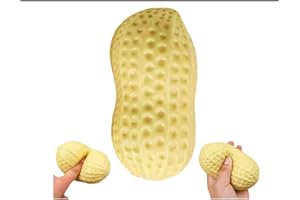 Peanut Shaped Squish Balls, Slow Rebound Cute Butter Peanu-t Stress Balls, Squeezable Foam Peanut, for Stress Relief, Anxiety