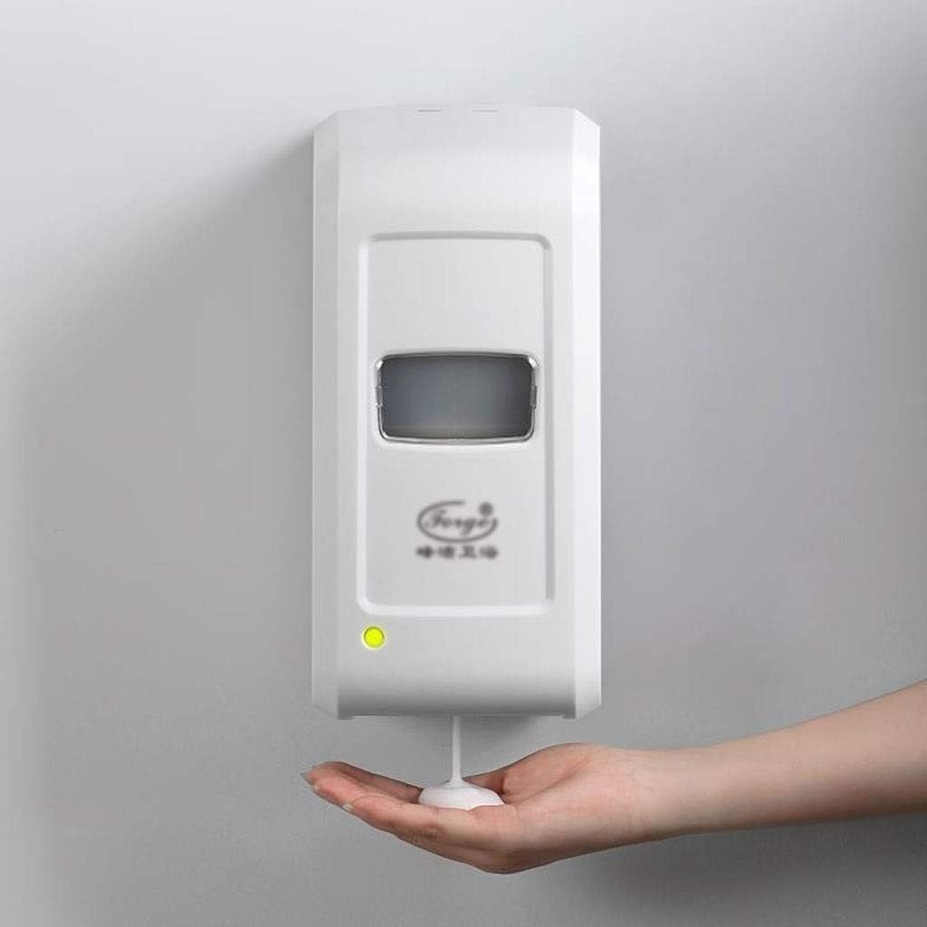 WGYDREAM Soap Dispensers, Wall Mounted Automatic Foam Soap Dispenser Pump, Touchless Infrared Sensor Plastic Liquid Soap Bottle, 1000ml (Color : White)