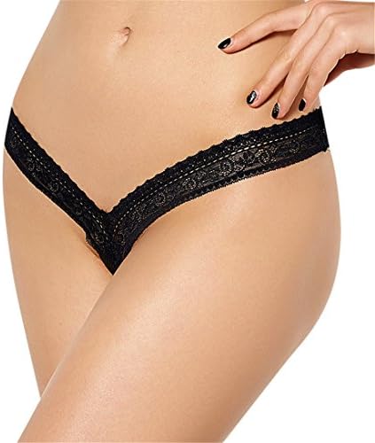 YouYayaZai Women Plus Size V-String Thong Panty Underwear Sexy(Black,2XL)