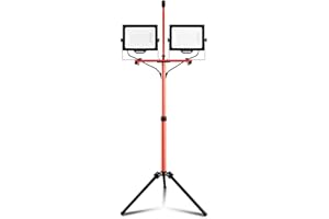 PARMIDA LED TECHNOLOGIES PARMIDA LED Dual-Head Work Light, 6ft Adjustable Tripod Stand, 20,000 Lumen, 200W, UL Approved Power Cord, Durable Aluminum Body, IP65 Waterproof, Foldable Stand, Multi-Directional & Detachable Heads