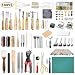 SIMPZIA Leather Working Tools 128 Pieces Leather Hand Sewing Tools Kit with Prong Punch Edger Creaser Groover Awl for Sewing Leather, Canvas, DIY Leathercraft Tool, Be Careful of Its Sharp Edge primary