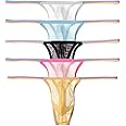 Pdbokew Men's Transparent Thong Underwear Comfty Lace Pouch Underwear