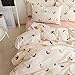 BuLuTu Bird Twin Duvet Cover Girls Cotton Beige with Zipper Closure,3 Pieces Lightweight Love Bird Print Bedding Sets Twin for Kids Teen Women,Soft,Reversible,Modern,No Comforter