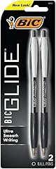 BIC Glide Black Retractable Ballpoint Pens, Medium Point (1.0mm), 2-Count Pack, Ultra Smooth Writing Black Pens