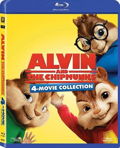 Alvin And The Chipmunks 1-4 Movie Collection (Region A Blu-Ray Boxset) (Hong Kong Version / English Language, Cantonese Dubbed) 4 Movie Quadrilogy Collection