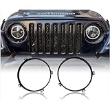 Jeep Wrangler 7inch Round Headlight Mounting Bracket Black Ring for 2007-2018 Jeep JK & Wrangler Unlimited