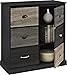 Ameriwood Home Mercer 6 Door Storage Cabinet with Multicolored Door Fronts, Black