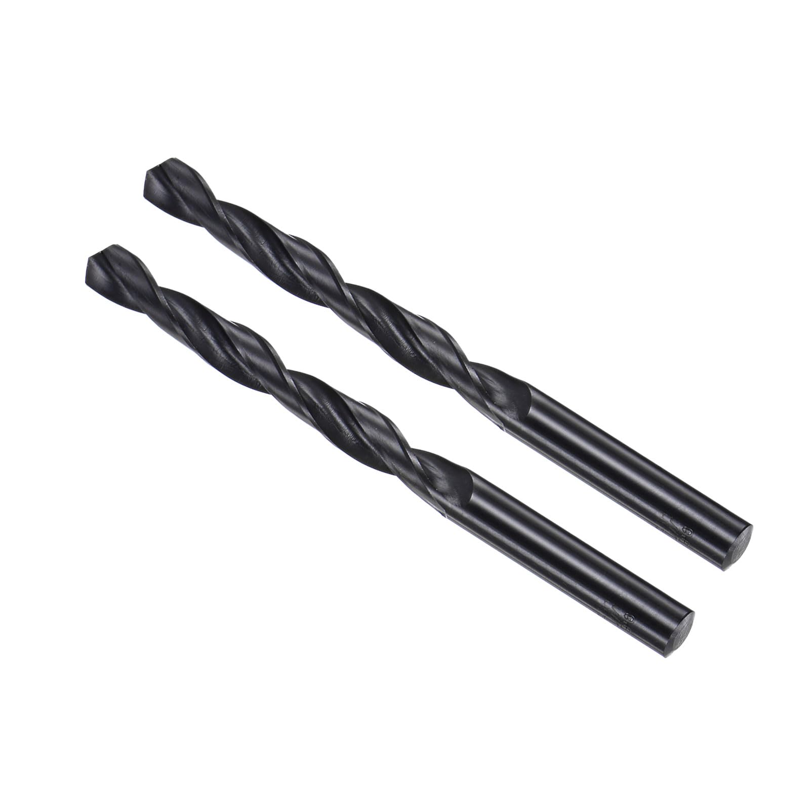 CoCud 6542 High Speed Steel Twist Drill Bits, 9.8mm Diameter 133mm Length, Black Oxide Straight Twist Jobber Drill Bit - (Applications: for Metal Woodwork Plastic Aluminum), 2-Pieces