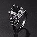 OBSEDE Stainless Steel Rings for Men Women Black Skull Head Rings with Purple CZ Stone 8