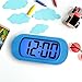 ZHPUAT Colorful Light Digital Alarm Clock with Snooze, Simple Setting, Progressive Alarm, Battery Operated, Shockproof, The Ideal Gift Clock for Kids & Convenient for Travel (Blue)