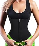 Junlan Sauna Vest Suit Neoprene Trainer Top Sweat Slimming Shirt For Weight Loss Workout (3XL, Black)