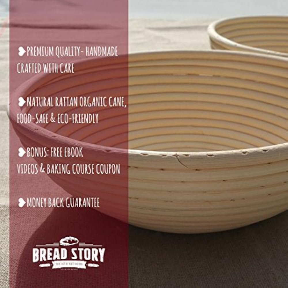 (10 Inch) Round Proofing Basket Set Brotform Handmade