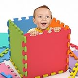 aGreatLife Interlocking Puzzle Foam Mat - Very Comfortable And Cushiony Baby Playmat - Nontoxic And Durable Multi-color Exercise Mats For Kids