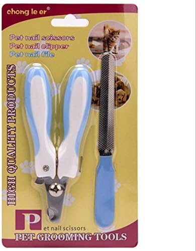 Uigos Dog Nail Clippers and Trimmer - With Safety Guard to Avoid Over-cutting Nails &amp; Free Nail File - Blue