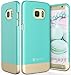 Galaxy S7 Edge Case, Vena [iSlide][Two-Tone] Dock-Friendly Slim Fit Hard Case Cover for Samsung Galaxy S7 Edge (Teal/Champagne Gold)