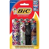 BIC Special Edition Fashion Series Lighter, 4-Pack, Assorted Designs