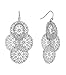 INPINK Fashion Jewelry Chrysanthemum Filigree Chandelier Earrings in Silver-Tone