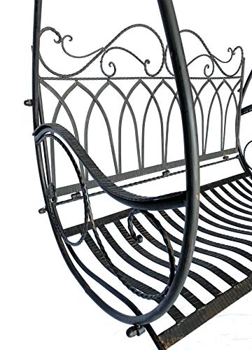 DanDiBo Hollywoodschaukel Metall 2 Sitzer Antik Vintage 1868 Schmiedeeisen Gartenschaukel Garten – Bild 4