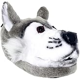 Happy Feet Slippers Gray Wolf Animal Slippers for Adults and Kids, Cozy and Comfortable, As Seen on Shark Tank (X-Small)