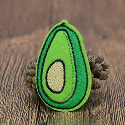 XUNHUI 10 pcs Avocado Patches Badge for Clothing Iron Embroidered Patch Applique Iron Sew on Patches Sewing Accessories for DIY Clothes