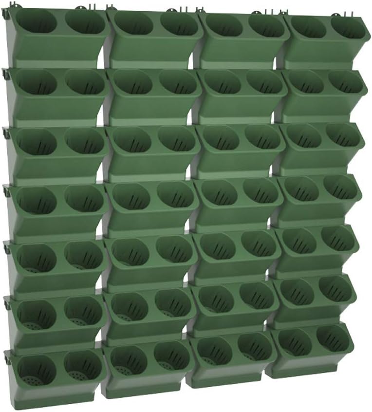 Vertical Outdoor Indoor Garden Planter Container Wall Flower Pots Easy to Install Garden Wall Planter Starter Set for Balcony Patio Courtyard and Backyard, 1 Square Meter Garden Wall a set of 28,28/㎡