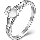 Jude Jewelers Stainless Steel Heart Claddagh Style Wedding Statement Promise Valentines Ring