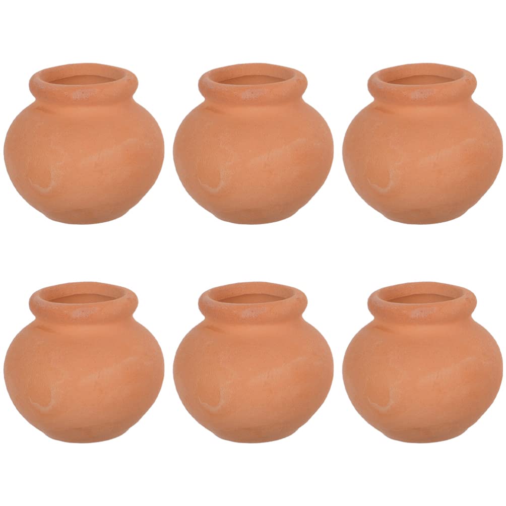 Tofficu Decor Flower Pot 6pcs Clay Pot Small Mini Clay Pots Terracotta Pot Ceramic Pottery Planter Flower Pots Succulent Nursery Pots For Home Office Decor Vintage Home