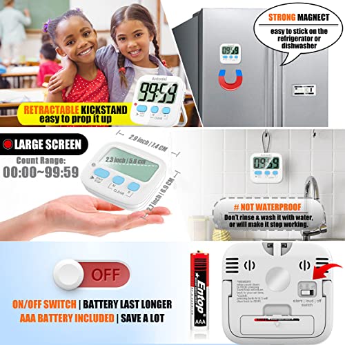 Timer, Timer for Kids, Kitchen Timer, 2 Pack Digital Timer for Cooking
