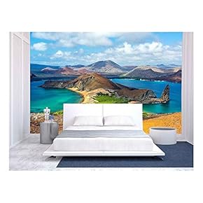 View of Two Beaches on Bartolome Island in The Galapagos Islands in Ecuador - Removable Wall Mural | Self-Adhesive Large Wallpaper - 66x96 inches