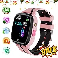YENISEY Kids GPS Tracker Smartwatch, Kids Waterproof Smartwatch Phone, SOS Camera Flashlight Alarm Clock Voice Chat, Math Game Watch Child Christmas Birthday Gift 3-12y