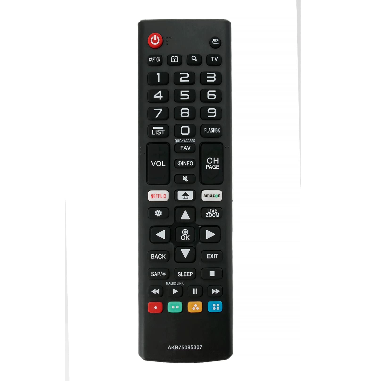 VINABTY AKB75095307 Remote control replaced Compatible with LG LCD TV with netflix 3D button 32LJ550M-UB 43LJ5500-UA 75UJ657A-UB MFL6966930332LJ550B 32LJ550M 43LJ5500 43LJ550M