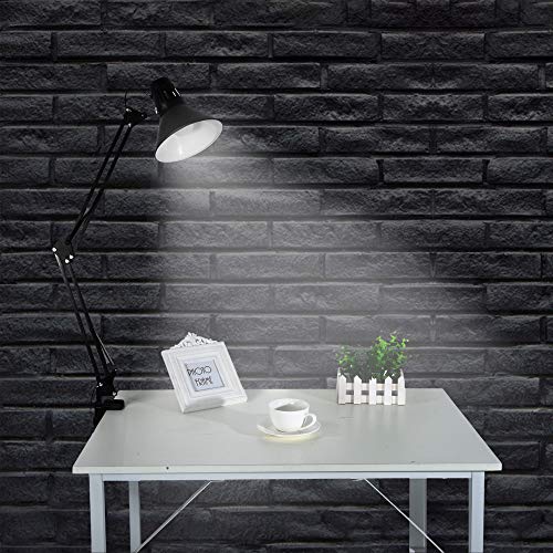 Cyhulu Metal Architect LED Table Lamp, Flexible Long Swing Arm Task Lamp with Clamp, Eye-care Drafting Desk Lamp for Study Reading Working