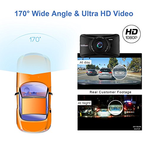 Old Shark Dash Cam, 3" 1080P HD Car Recorder 170 Wide 