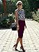 Persun Women Burgundy High Waist Pencil Skirt