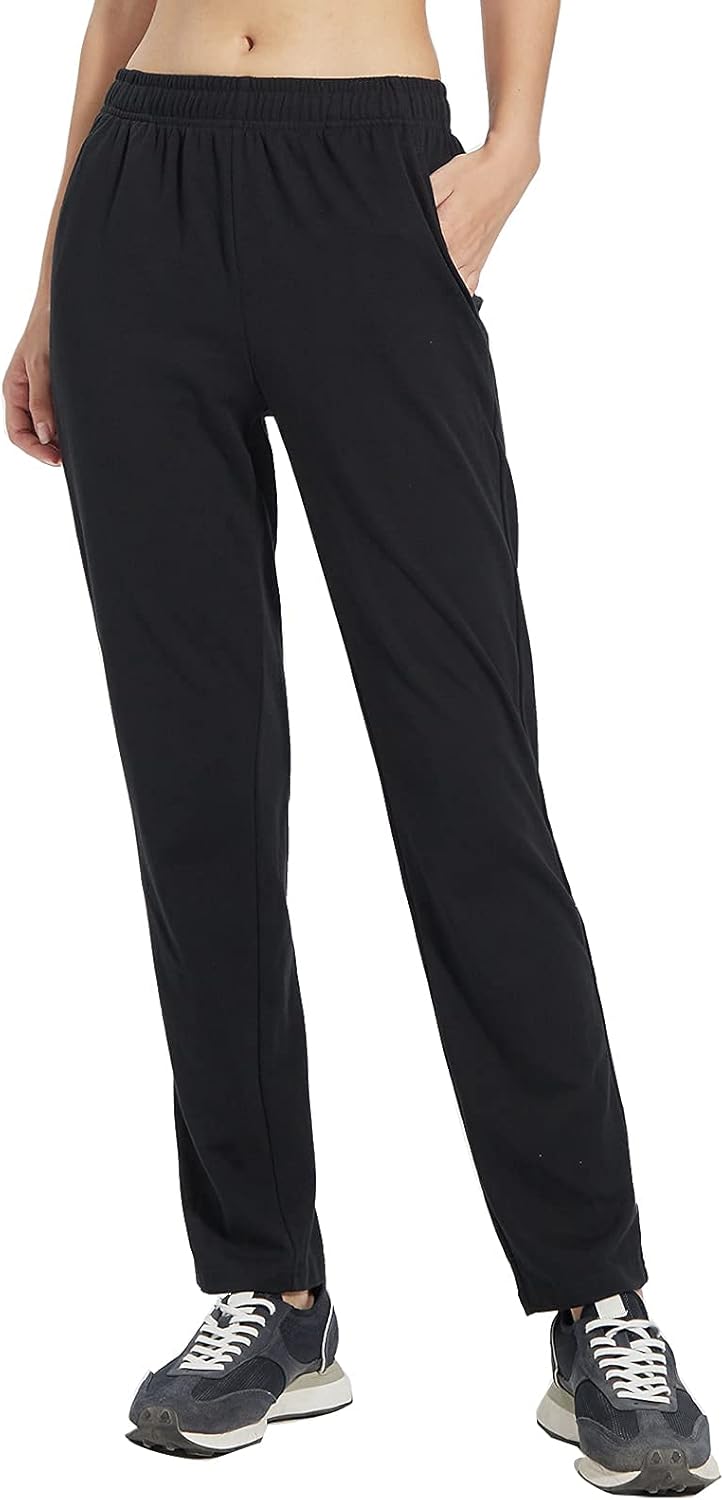 Women's Athletic Sweatpants Casual Running Sports Pants Lightweight Straight Leg Joggers with Pockets: Clothing