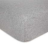 Burt's Bees Baby - Fitted Crib Sheet, Solid Color, 100% Organic Cotton Crib Sheet for Standard Crib and Toddler Mattresses (Heather Grey)