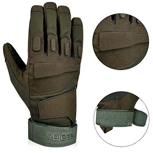 Vbiger Military Tactical Gloves Outdoor Full Finger Workout Gloves Airsoft Cycling Motorcycle Gloves