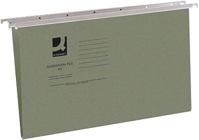 Q-Connect Foolscap Tabbed Suspension Files Green Pack of 50 KF21001