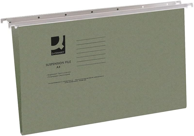 Q-Connect Foolscap Tabbed Suspension Files Green Pack of 50 KF21001