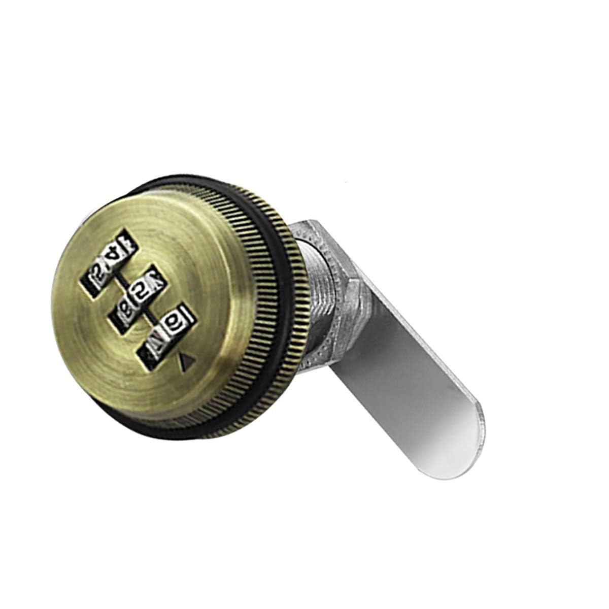 TOP-VIGOR 3 Digit Code Combination Cam Lock, 20mm Password Coded Locks Zinc Alloy Coded Convenient Security Number Lock for Locker Wardrobe Door Filing Cabinet Mailbox Drawer Cupboard, Bronze