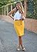 Choies OL Women Work Wear Plain Color High Waist Long Slim Pencil Midi Skirt