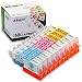 Kingjet Compatible Ink Cartridge Replacement for CLI-251XL Work with PIXMA MX922 IP8720 MG5420 MG5422 MG5520 MG5522 MG5622 MG6620 MG7520 MX6320 IX6820 IP7220 Printers, 9Pack(3C 3M 3Y)