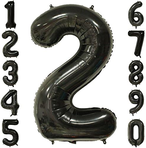 1973 OI 40 Inch Extra Giant Number Balloons Black Mylar Foil Large Number 2 Big Helium Balloon Birthday Party Decoration