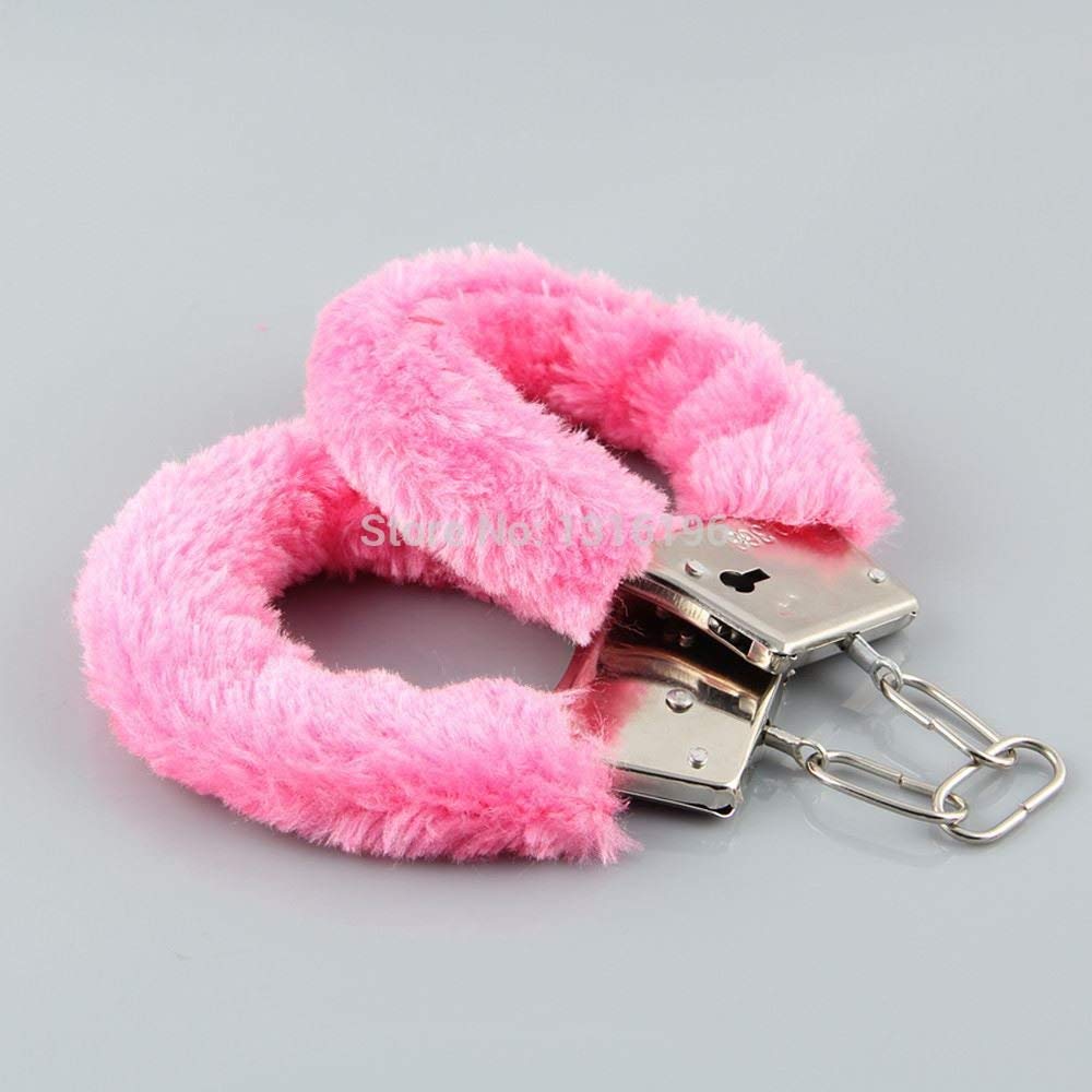 Pink Handcuffs with 2 Keys Police Cosplay Girls Hen Night Out Bridal Bachelorette Ball Party Games Fancy Dress Accessories Fun Gifts