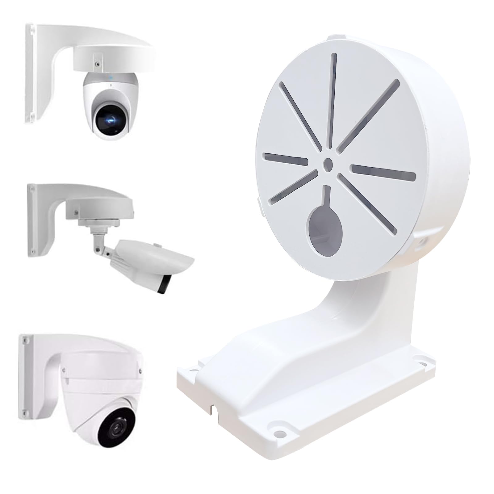 Photo 1 of Security Camera Mount Indoor Outdoor Cameras Wall Mount L Type Bracket for CCTV Security Dome IP Camera Mounting,Junction Box Cable Management Mounting Case,DaHua Hikvision Dome Cameras Bracket