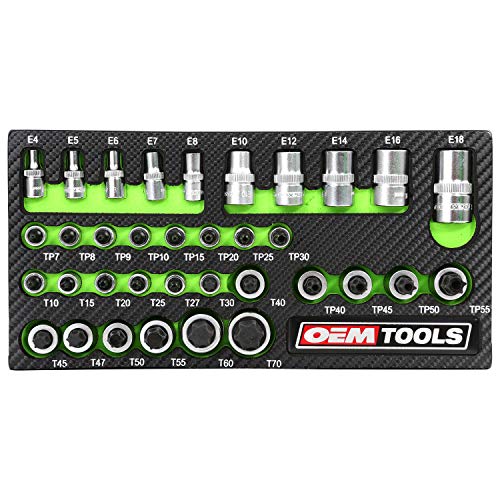 OEMTOOLS 23991 35 Piece MultiDrive Star Socket Set, Torx Socket Set