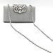 Shiratori Crown Purses and Handbags Evening Bags and Clutches,Silver