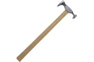 Universal Tool Jewelry Chasing Hammer Dual Face Smooth Flat Side Rounded Side, 10 Inch (Dual Flat Face Chasing Hammer)
